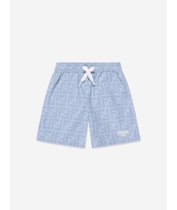 Fendi Baby Boys Chambray FF Logo Shorts in Blue une grave pollution 