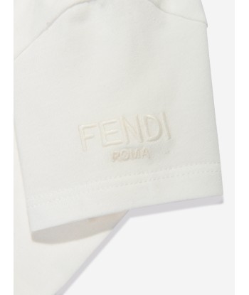 Fendi Baby Girls Bag Print T-Shirt in Ivory Amélioration de cerveau avec