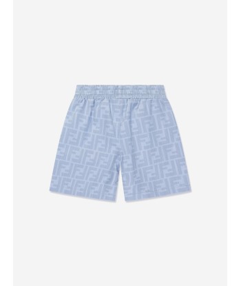 Fendi Baby Boys Chambray FF Logo Shorts in Blue une grave pollution 