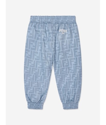 Fendi Baby Boys Chambray FF Logo Trousers in Blue store