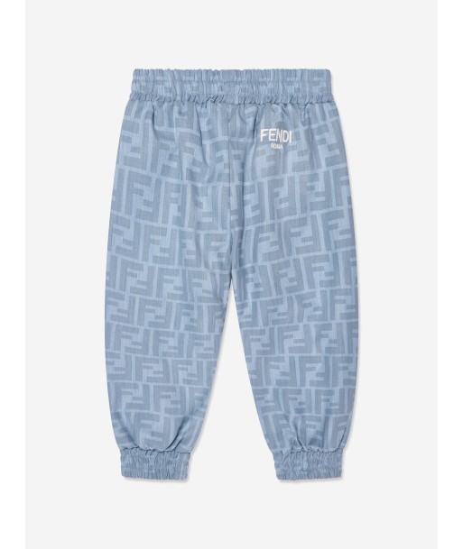 Fendi Baby Boys Chambray FF Logo Trousers in Blue store