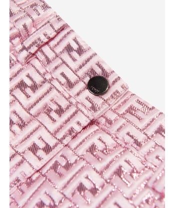 Fendi Baby Girls FF Logo Brocade Skirt in Pink en stock