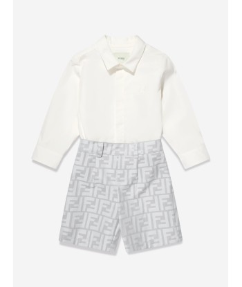 Fendi Baby Boys FF Romper Outfit in Grey hantent personnes