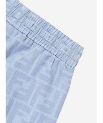 Fendi Baby Boys Chambray FF Logo Shorts in Blue une grave pollution 