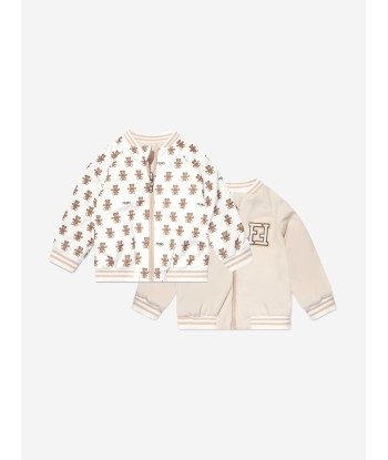 Fendi Baby Reversible Bear Zip Up in White Venez acheter