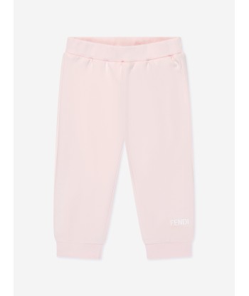 Fendi Baby Girls Logo Joggers in Pink Paris Déstockage Promo