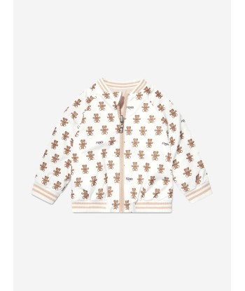 Fendi Baby Reversible Bear Zip Up in White Venez acheter