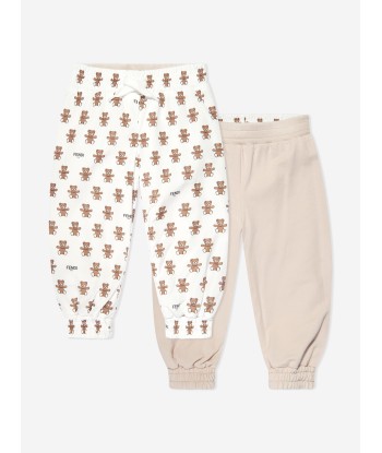 Fendi Baby Bear Logo Reversible Joggers in Ivory le des métaux précieux