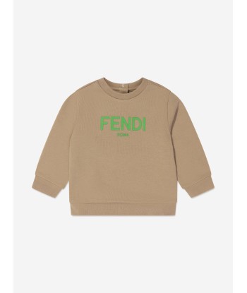 Fendi Baby Logo Sweatshirt in Beige de pas cher