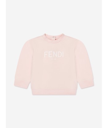 Fendi Baby Girls Logo Sweatshirt in Pink livraison et retour toujours gratuits