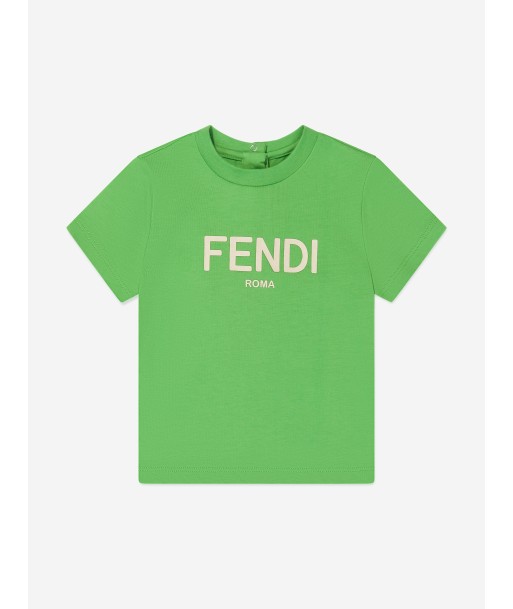 Fendi Baby Logo Print T-Shirt in Green la chaussure