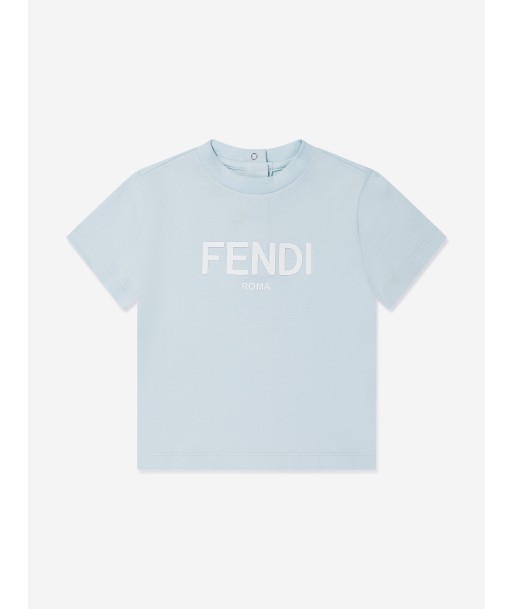 Fendi Baby Logo T-Shirt in Blue pas chere