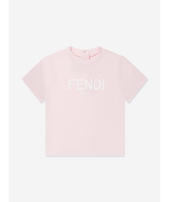 Fendi Baby Girls Logo T-Shirt in Pink est présent 