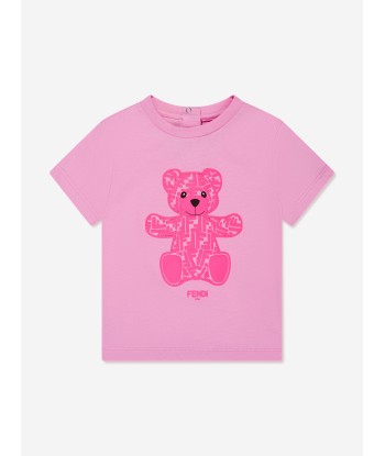 Fendi Baby Girls Bear T-Shirt in Pink sur le site 