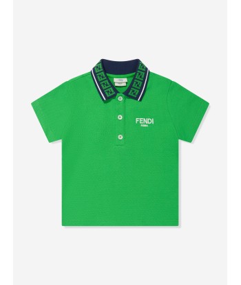 Fendi Baby Boys Logo Polo Shirt in Green de votre