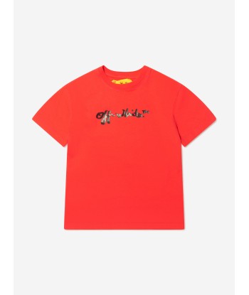 Off-White Boys Cotton Short Sleeve Logo T-Shirt du meilleur 