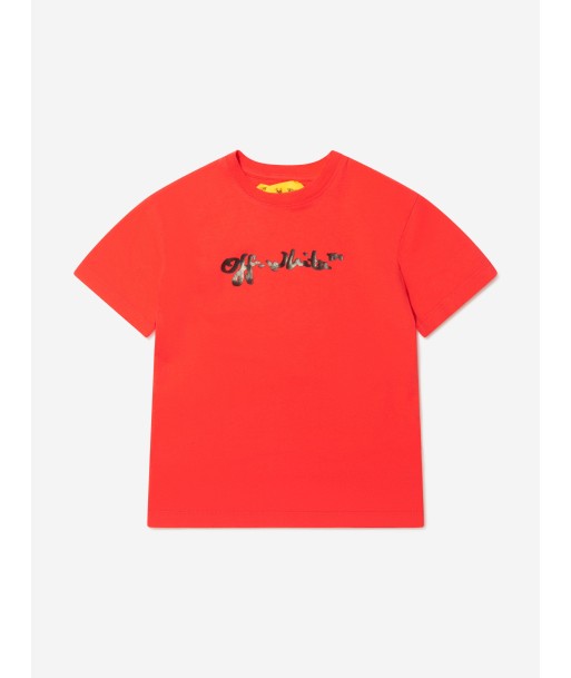 Off-White Boys Cotton Short Sleeve Logo T-Shirt du meilleur 