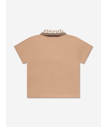 Fendi Baby Boys Logo Polo Shirt in Beige Faites des économies