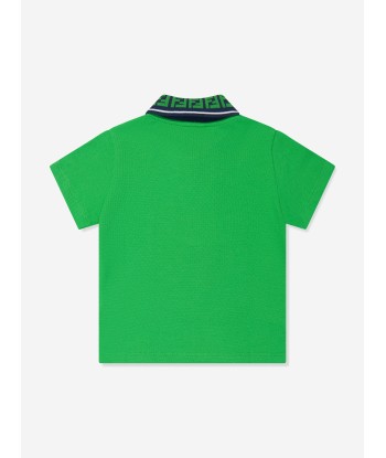 Fendi Baby Boys Logo Polo Shirt in Green de votre