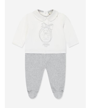 Fendi Baby Logo Babygrow Gift Set in White d'Europe débarque