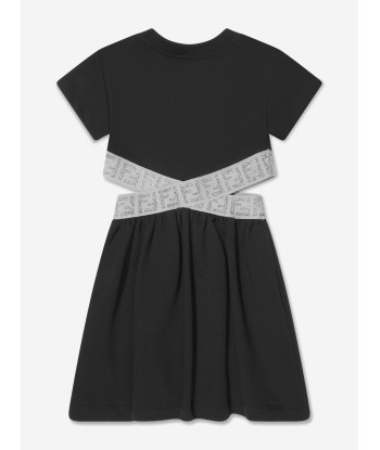 Fendi Girls FF Logo Waist Dress in Black à prix réduit toute l'année