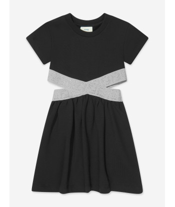 Fendi Girls FF Logo Waist Dress in Black à prix réduit toute l'année