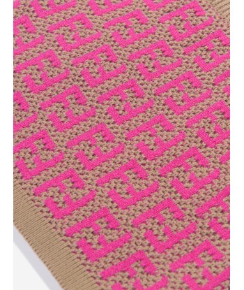 Fendi Girls Knitted FF Logo Skirt in Pink brillant des détails fins