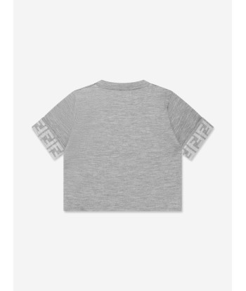 Fendi Girls Knitted FF Logo Jumper in Grey ou a consommer sur place