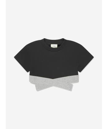 Fendi Girls Cropped FF Logo Top in Black Le MVP de beaucoup