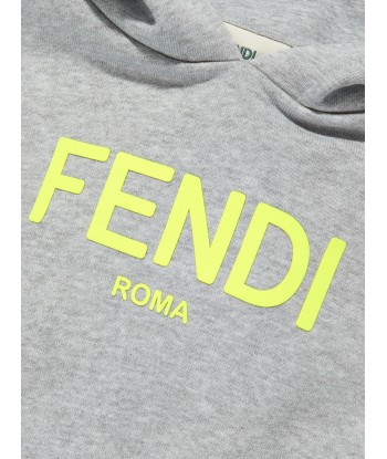 Fendi Girls Logo Cropped Hoodie in Grey Comparez plus de prix