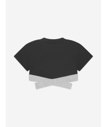 Fendi Girls Cropped FF Logo Top in Black Le MVP de beaucoup