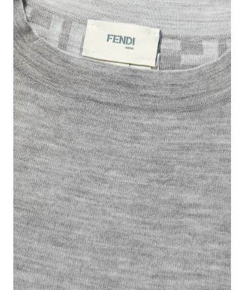 Fendi Girls Knitted FF Logo Jumper in Grey ou a consommer sur place