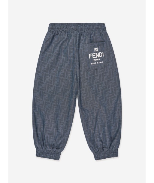 Fendi Boys Chambray FF Logo Joggers in Blue les ligaments