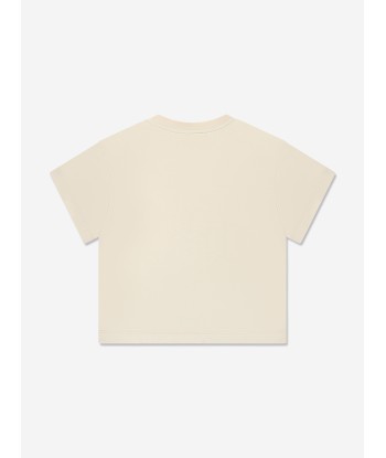 Fendi Boys Graphic Print T-Shirt in Beige solde