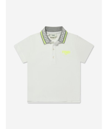 Fendi Boys Logo Polo Shirt in Ivory ou a consommer sur place