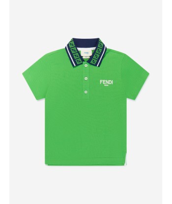 Fendi Boys Logo Polo Shirt in Green chez Cornerstreet bien 