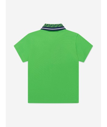 Fendi Boys Logo Polo Shirt in Green chez Cornerstreet bien 