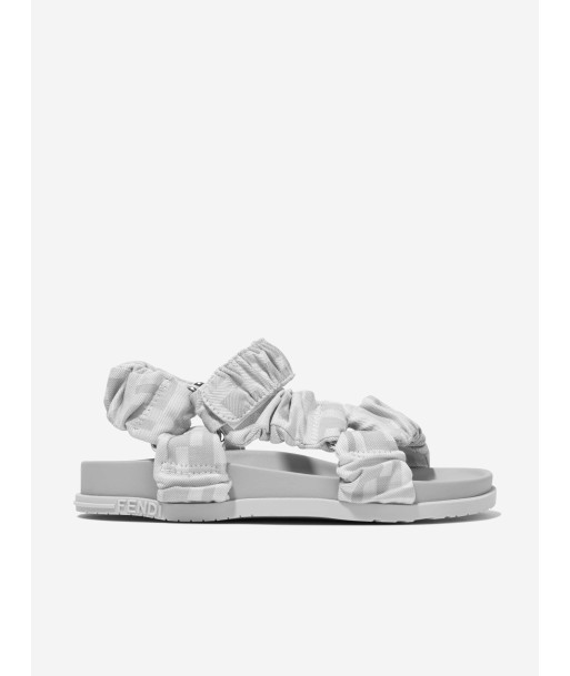 Fendi Kids FF Logo Sandals in Grey les ctes