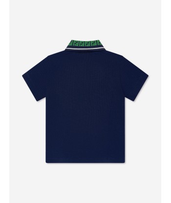 Fendi Boys FF Logo Polo Shirt in Navy ouvre sa boutique