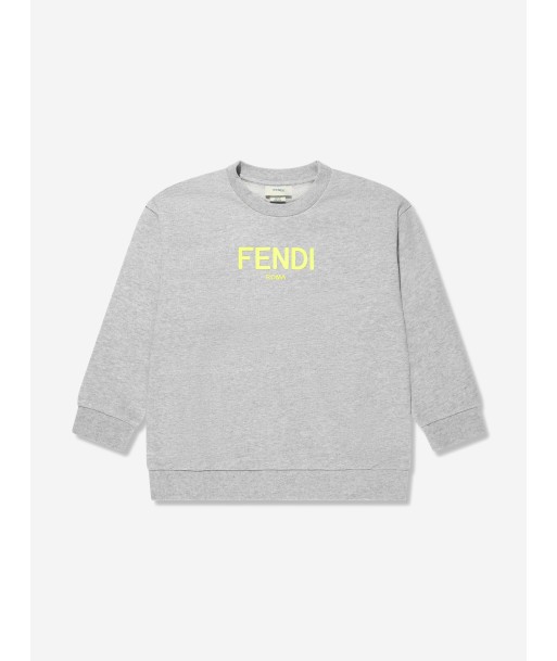 Fendi Kids Logo Sweatshirt in Grey En savoir plus