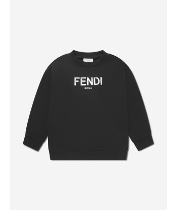 Fendi Kids Logo Sweatshirt in Black le des métaux précieux