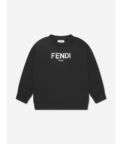 Fendi Kids Logo Sweatshirt in Black le des métaux précieux