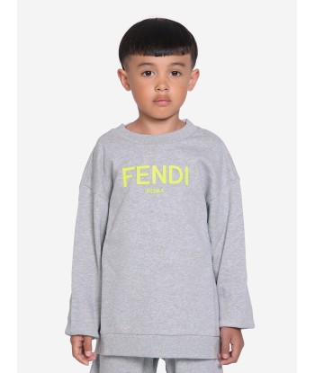 Fendi Kids Logo Sweatshirt in Grey En savoir plus