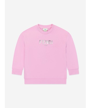 Fendi Girls Logo Sweatshirt in Pink Voir les baskets