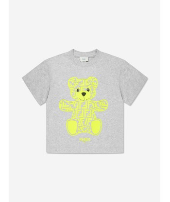 Fendi Kids Bear T-Shirt in Grey france