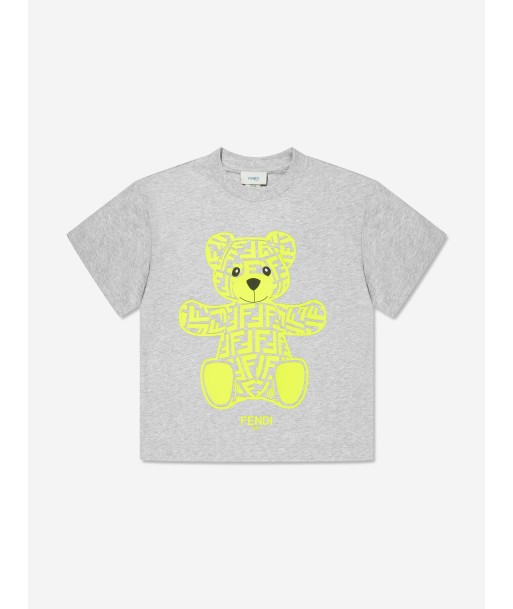 Fendi Kids Bear T-Shirt in Grey france