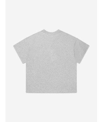 Fendi Kids Logo T-Shirt in Grey pas cher