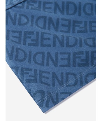 Fendi Boys FF Logo Swim Shorts in Blue store