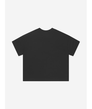 Fendi Kids Metallic Logo T-Shirt in Black Vous souhaitez 