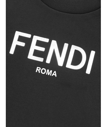 Fendi Kids Logo Sweatshirt in Black le des métaux précieux